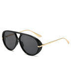 Women's Oversized Oval Punk Pilot Large Sunglasses
