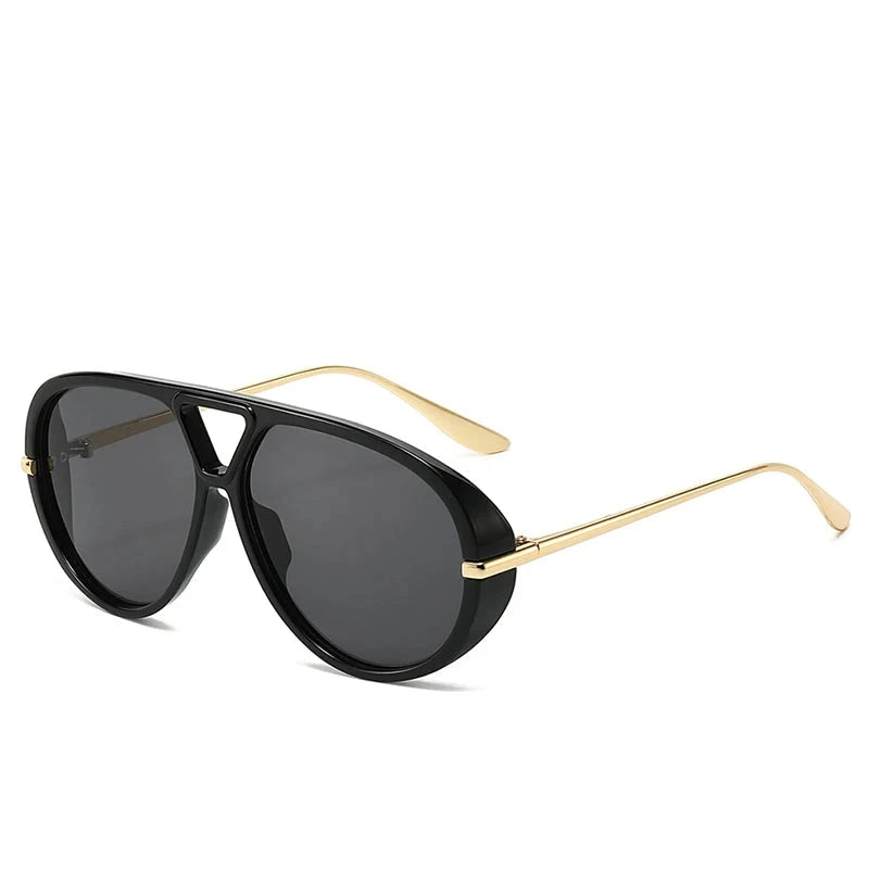 Women's Oversized Oval Punk Pilot Large Sunglasses