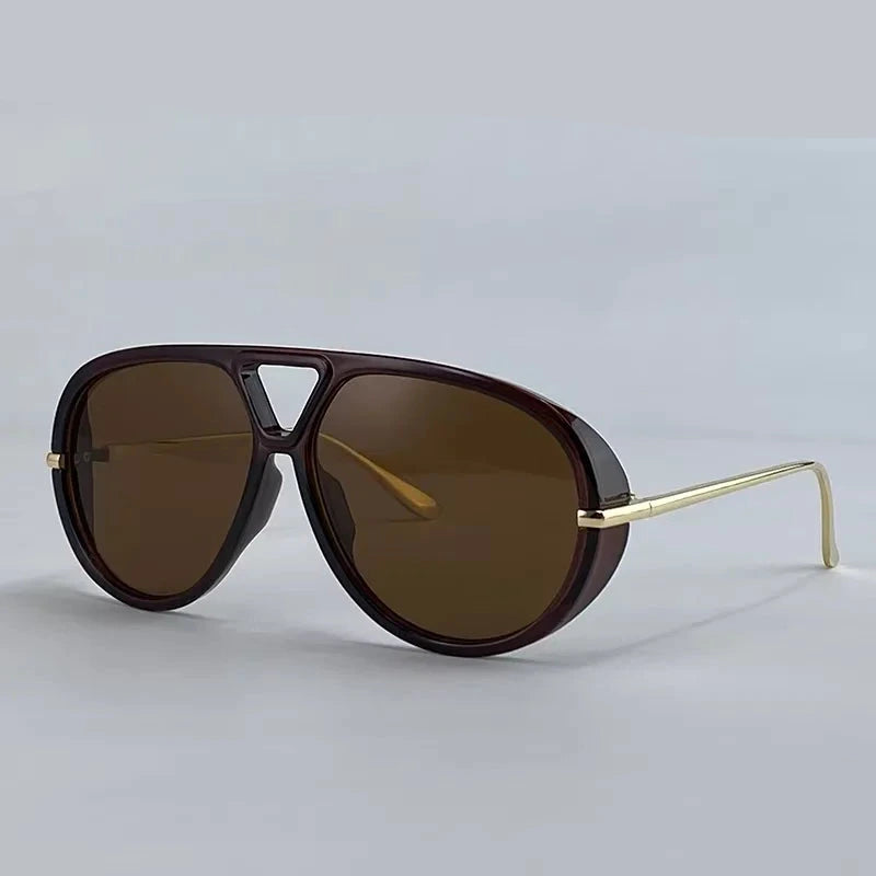 Women's Oversized Oval Punk Pilot Large Sunglasses