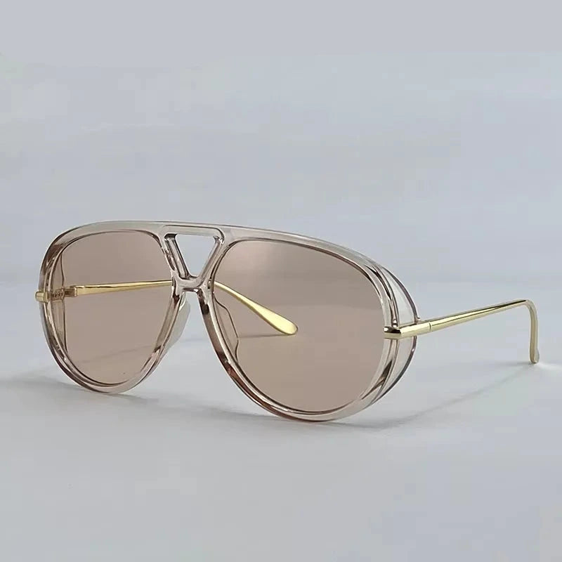 Women's Oversized Oval Punk Pilot Large Sunglasses