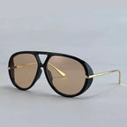 Women's Oversized Oval Punk Pilot Large Sunglasses