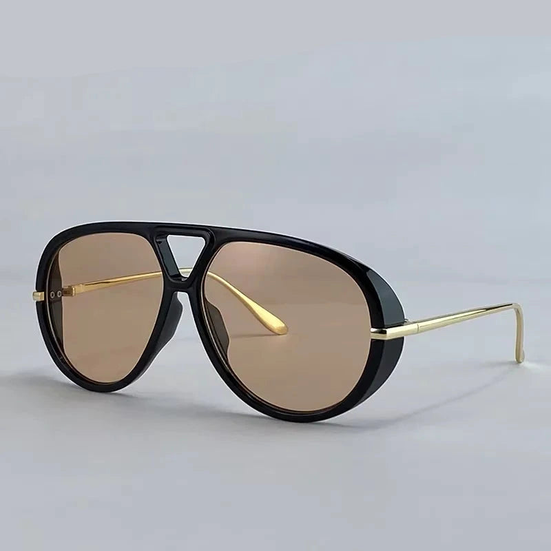 Women's Oversized Oval Punk Pilot Large Sunglasses