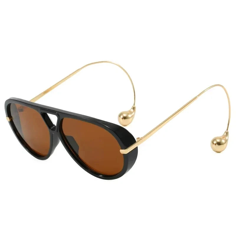 Women's Oversized Oval Punk Pilot Large Sunglasses