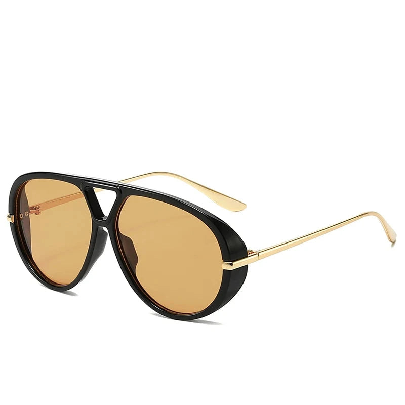 Women's Oversized Oval Punk Pilot Large Sunglasses