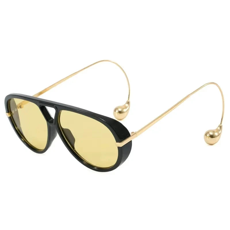Women's Oversized Oval Punk Pilot Large Sunglasses