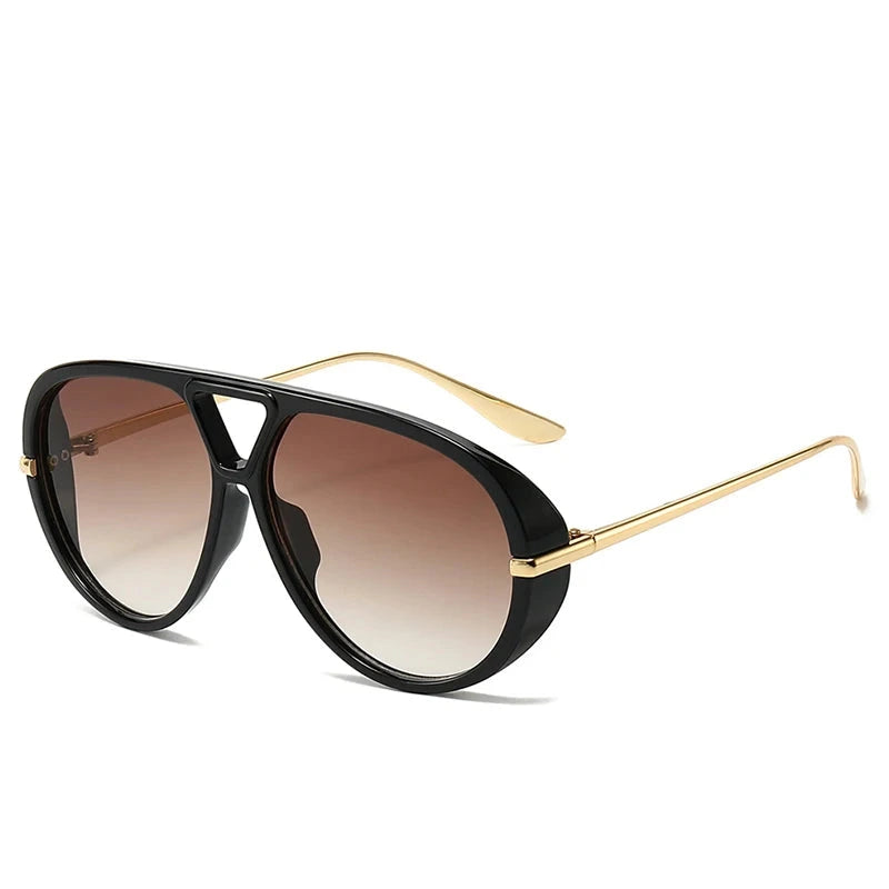 Women's Oversized Oval Punk Pilot Large Sunglasses