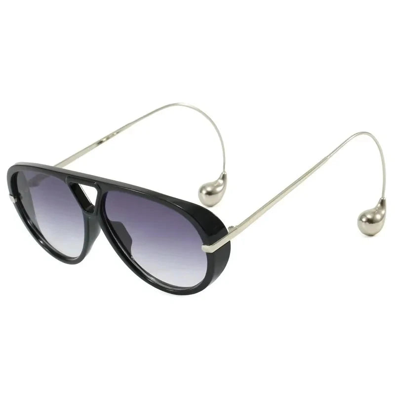 Women's Oversized Oval Punk Pilot Large Sunglasses