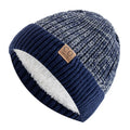 Knit Two-Tone Beanie | Warm Fur-Lined Folded-Brim Unisex Hat