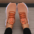Khaki orange sneakers women's light soft comfortable.