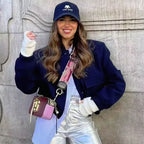 Bomber Jacket - Cropped Single Breast Classy Jacket Women's Wear