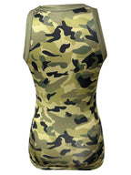 Women's Camo Ribbed Tank Top Stretchy Top