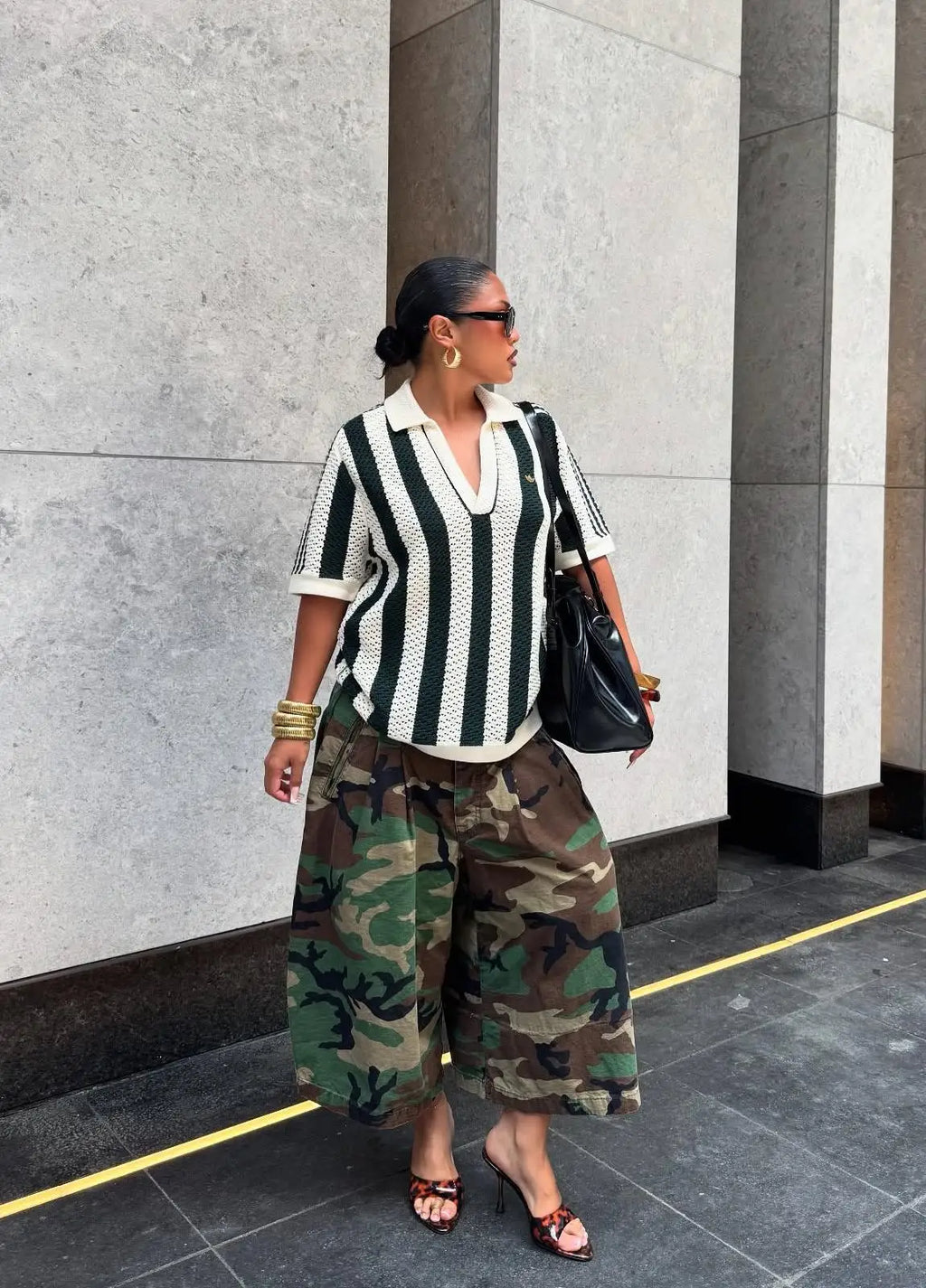 Women's Camo Ultra Baggy Extra Long Shorts Loose Capri Pants