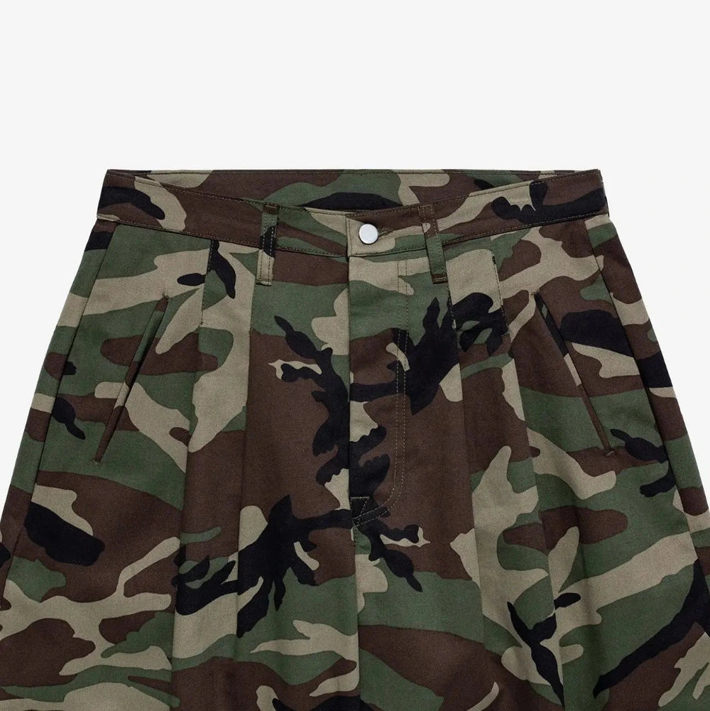 Women's Camo Ultra Baggy Shorts Extra Long Loose Capri Pants