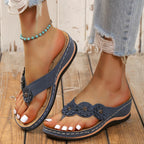 Sandals Slides Slip On Flip Flops Flats Women's Flower Design