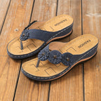 Sandals Slides Slip On Flip Flops Flats Women's Flower Design