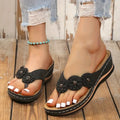 Sandals Slides Slip On Flip Flops Flats Women's Flower Design