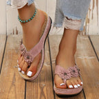 Sandals Slides Slip On Flip Flops Flats Women's Flower Design