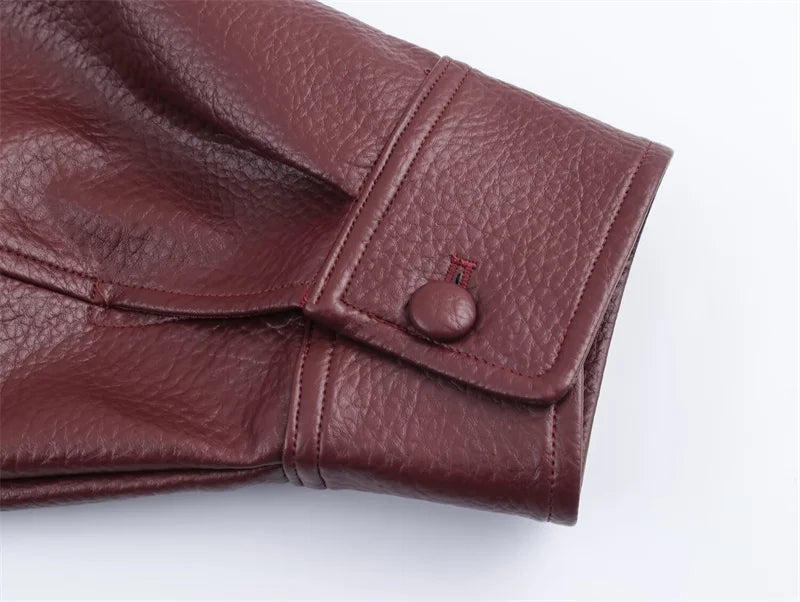 Women's Jacket Faux Pebble Leather Motorcycle Style High Collar