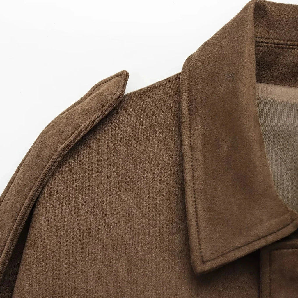 Women's Oversized Bomber Jacket Epaulets and Lantern Sleeves