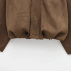 Women's Oversized Bomber Jacket Epaulets and Lantern Sleeves