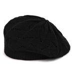 Women's Plain Knit Beret French Artist Hat Thin Acrylic Beanie