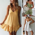 Ruffle Spaghetti Strap Dress Mini Slip Sundress