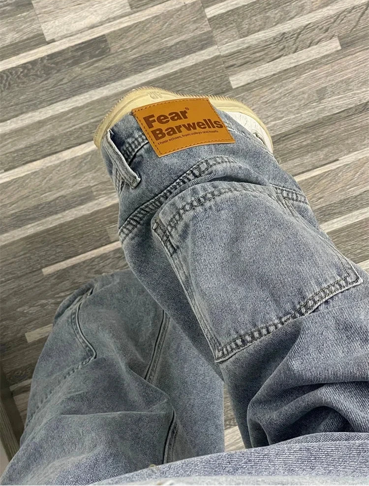 Women's Upside Down Retro Baggy Jeans Loose Fit High Street Denim Pants