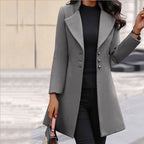 Women's Single Breasted Mid Length Button Overcoat Outwear