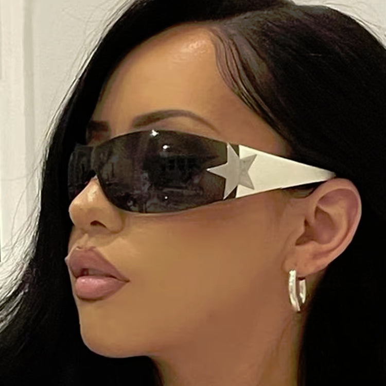 Wrap Hollywood Star Sunglasses Punk Rebel Rocker Y2K
