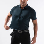 Wrinkle Free Stretchy Business Shirt Men's Short Sleeve