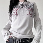 Y2K Grunge Emo Gothic Long Sleeve T-shirt Graphic Design