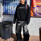 Y2K Men's Baggy Jeans Vintage American Pattern Letter Streetwear Wide Leg