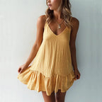 Ruffle Spaghetti Strap Dress Mini Slip Sundress