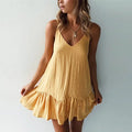 Ruffle Spaghetti Strap Dress Mini Slip Sundress