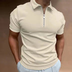 Zipper Polo Shirt Classy Casual Men's Golf Top