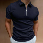 Zipper Polo Shirt Classy Casual Men's Golf Top