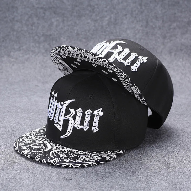Hip Hop Embroidered Flat Brim Cap