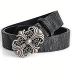Retro Men's Belt Bohemian Buckle Cross Punk Gothic Extra Long 130cm