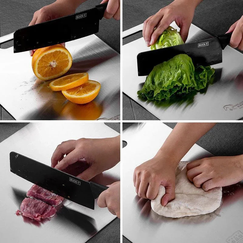 Titanium Cutting Board Food-Safe Antibacterial Odourless Knife-Safe