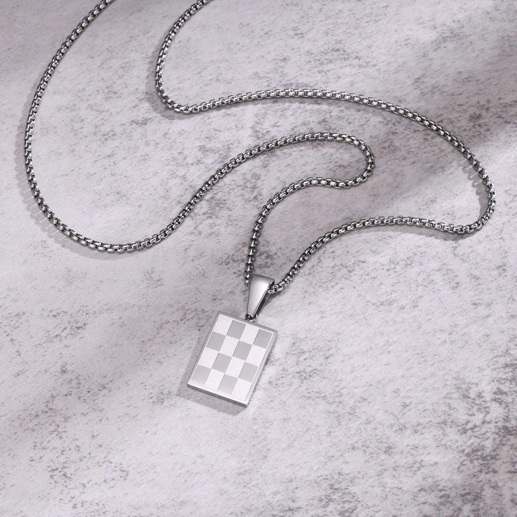 Dog Tag Pendant Necklaces Stainless Steel Military Style