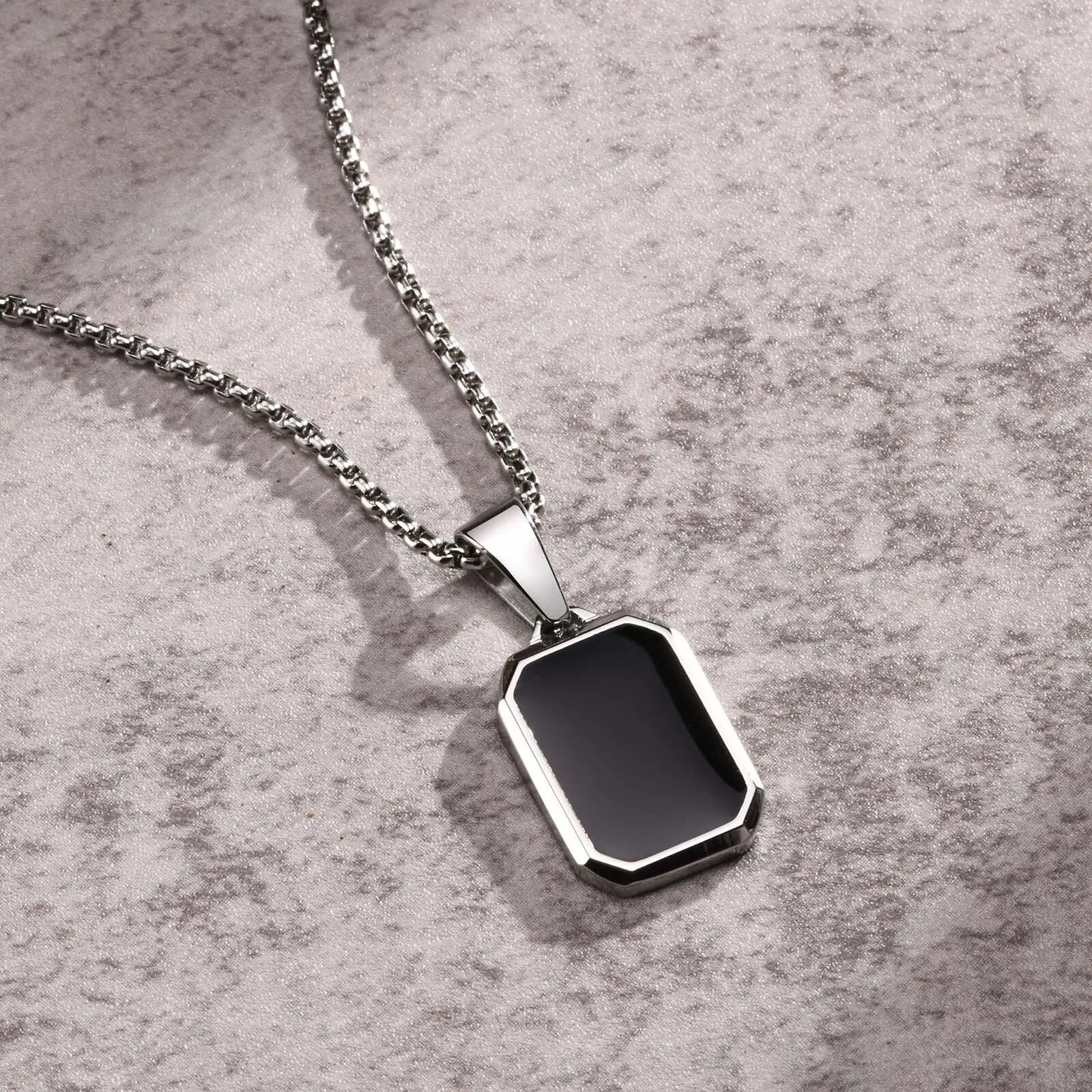 Dog Tag Pendant Necklaces Stainless Steel Military Style