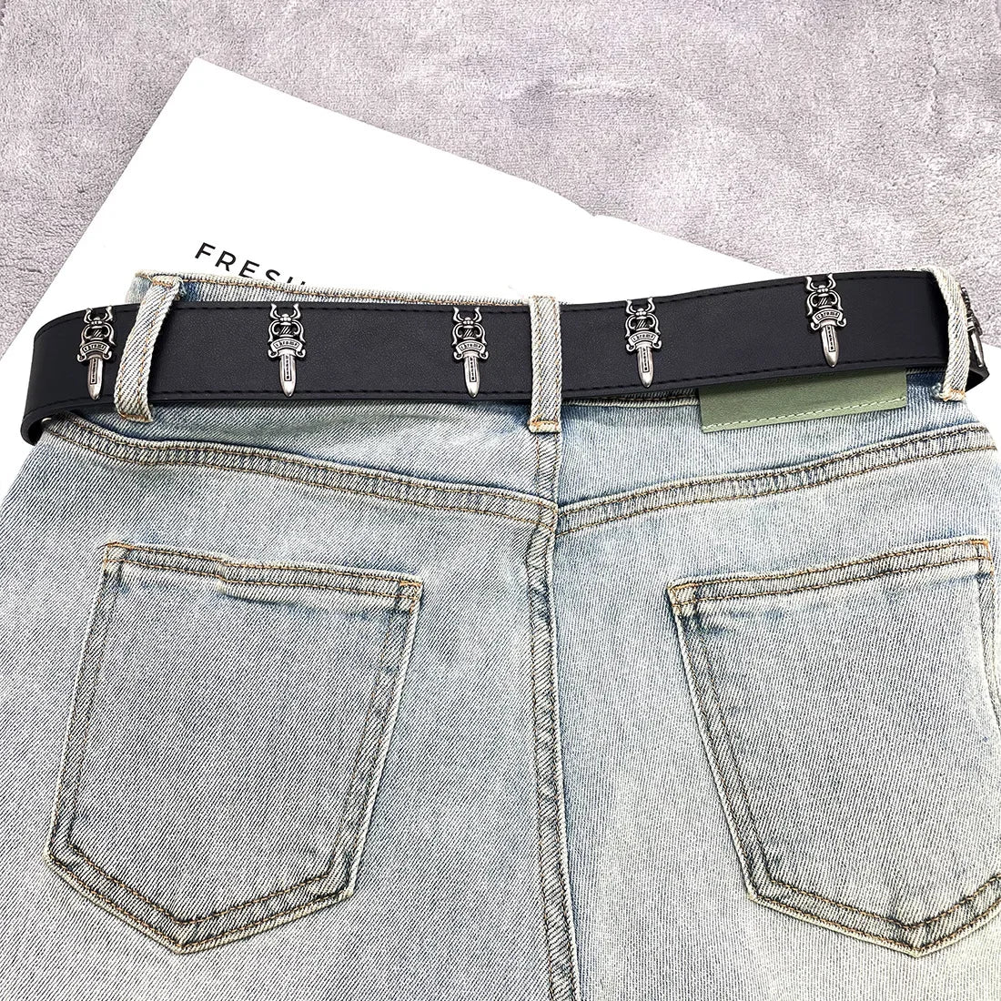 The Dagger Cross | Vintage Gothic Chrome Hearts Buckle Belt