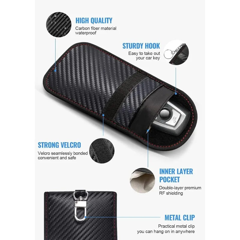 Signal Blocking Pouch Car Keys | Protect RFID Attacks Case