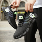 Air Mesh Sneakers Elastic Laces Slip On Sport Shoes