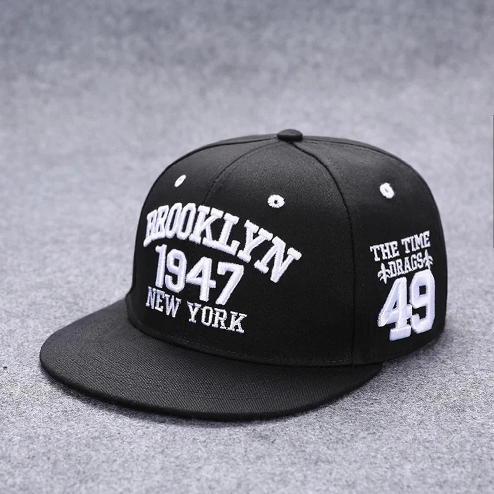 Hip Hop Embroidered Flat Brim Cap