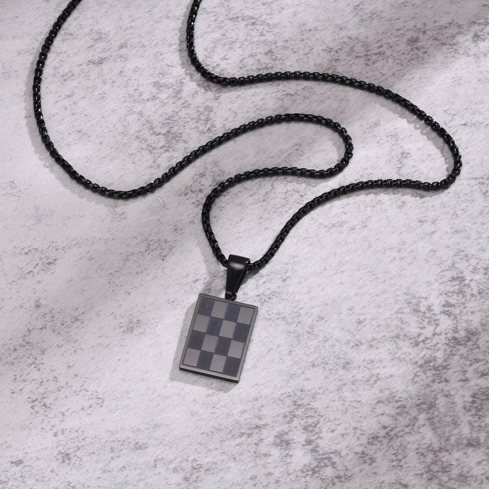 Dog Tag Pendant Necklaces Stainless Steel Military Style