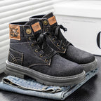High Top Denim Canvas Boots