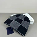 Beanie Chequered Knit Cuff