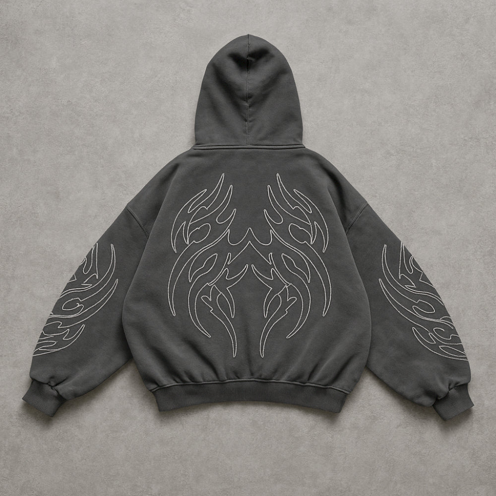 Gothic Punk Hoodie Y2K Full Zip