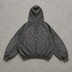 Gothic Punk Hoodie Y2K Full Zip